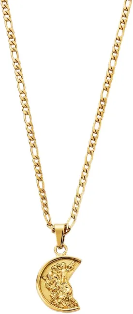 | St. Christopher Pendant Necklace | 20.5" Gold Chain Link with 20MM x 20MM Pendant | Waterproof, Heat & Sweat Resistant | Gifts for Men | Men's Jewelry |