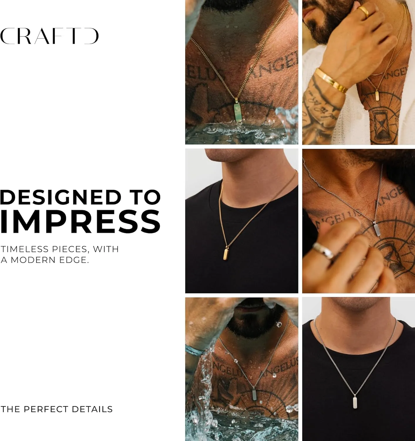 | Totem Pendant Necklace | 20.5" Chain Link with 20MM x 20MM Pendant | Waterproof, Heat & Sweat Resistant | Gifts for Men | Men's Jewelry |
