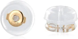 14K Gold Silicone Earring Backs Replacement | Rubber Earrings Backs for Studs |Plastic Earring Backing Secure (1 Pair 14K Gold)
