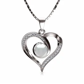 14k white gold pearl necklace - Zirconia Crystals by DEPHINI
