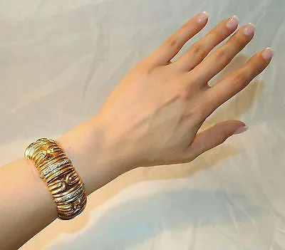 1960s Vintage Diamond Bracelet with Covered Mignon Watch in 14K Yellow Gold - $50K VALUE