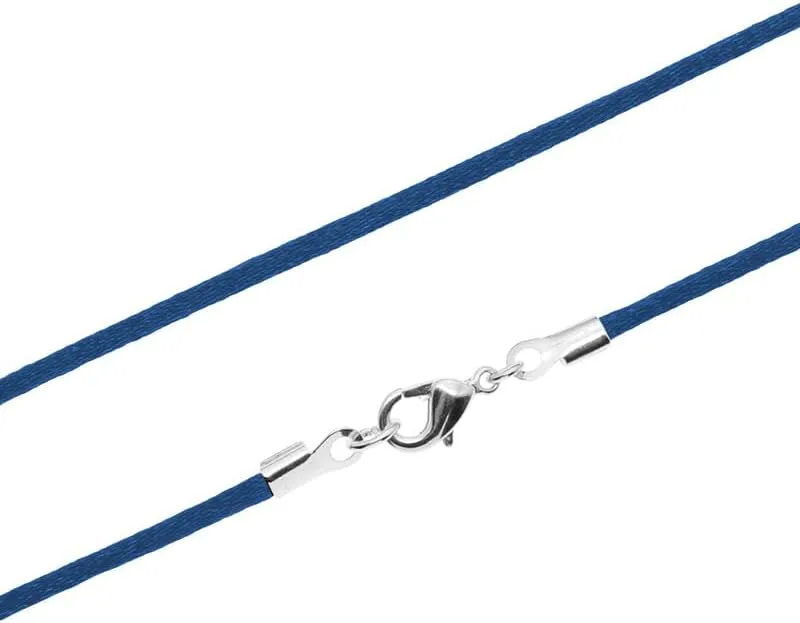 2mm Satin Silk Cord Necklace Chain for Pendant with Durable Silver Clasp - 16" 18" 20" for Men and Women
