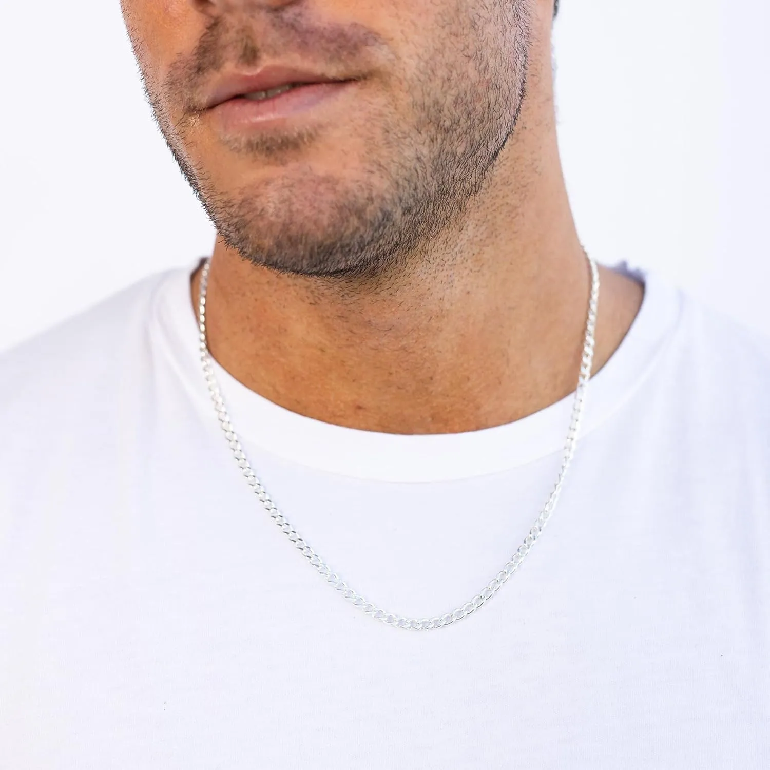 3/5mm 14K Real Gold/Real Silver Plated Cuban Chain for Men Boys, Stainless Steel Cuban Link Chain for Men Boys Sturdy Non-Fading Necklace Fathers Jewelery Gifts for Him 16/18/20/22/24 Inch