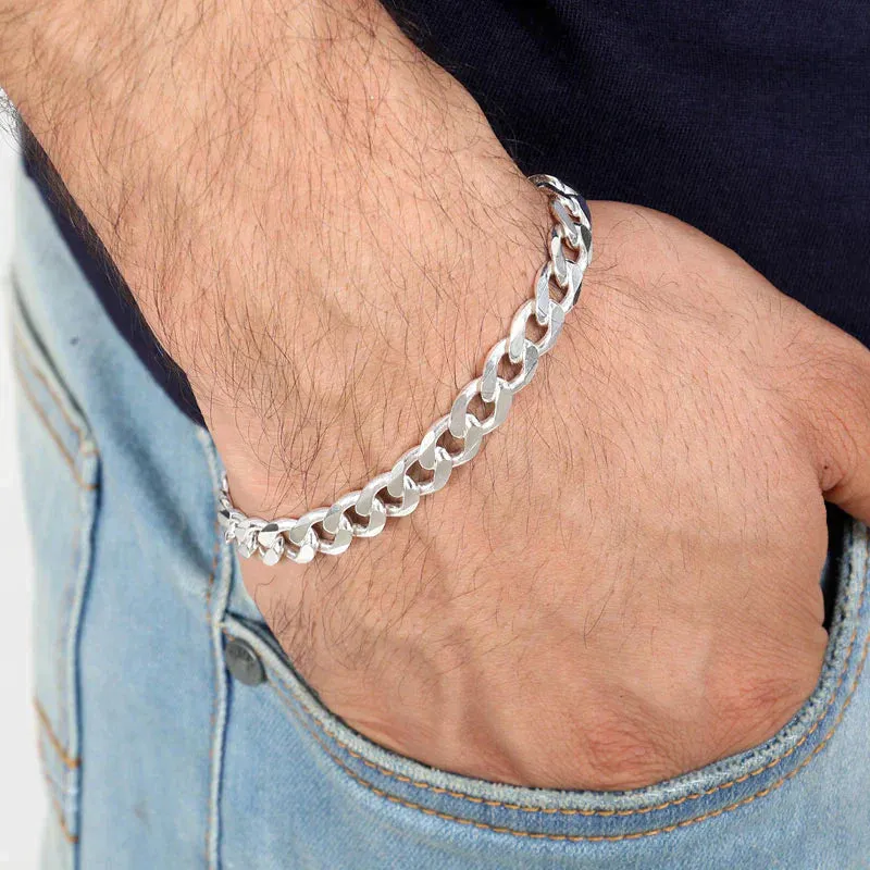 6MM - 22" Sterling Silver Bracelet Curb or Cuban Link GD180 Wholesale - Pulsera Cubana 22" de Plata Por Mayoreo