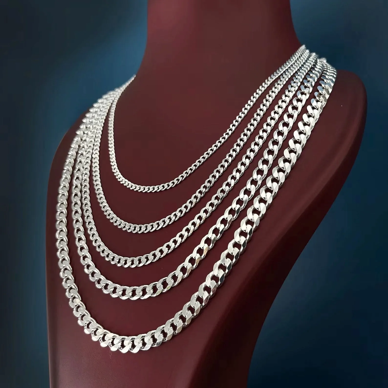 6MM - 22" Sterling Silver Bracelet Curb or Cuban Link GD180 Wholesale - Pulsera Cubana 22" de Plata Por Mayoreo