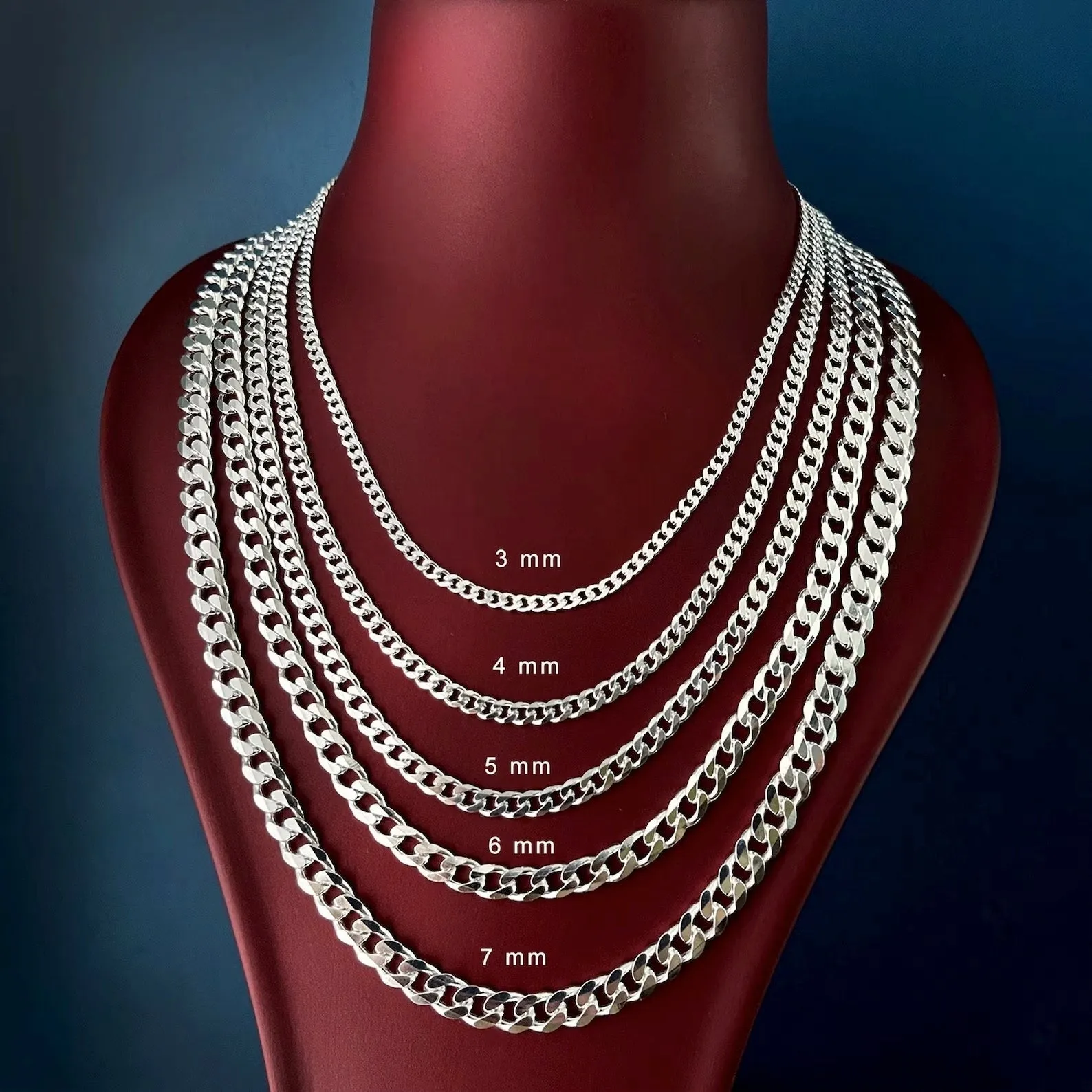 6MM - 22" Sterling Silver Bracelet Curb or Cuban Link GD180 Wholesale - Pulsera Cubana 22" de Plata Por Mayoreo