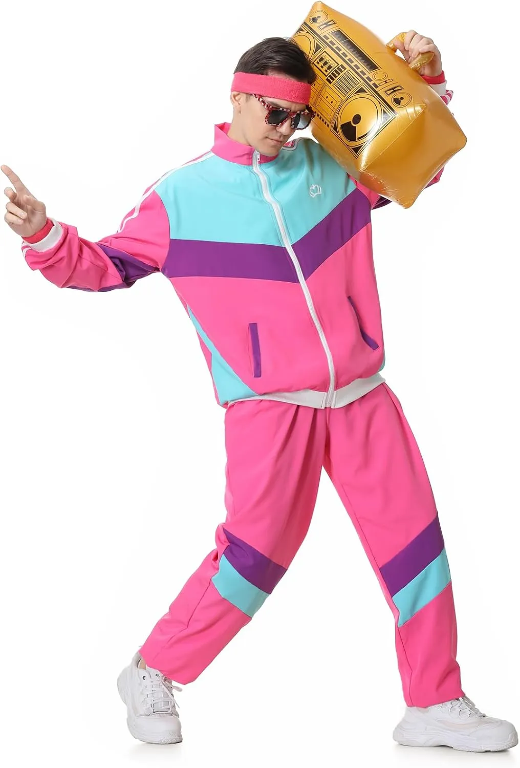 80s Tracksuit for Men Women Retro Windbreaker Set 80s 90s Outfit for Men 80s Track Suit for Couple 90s Shell Suit