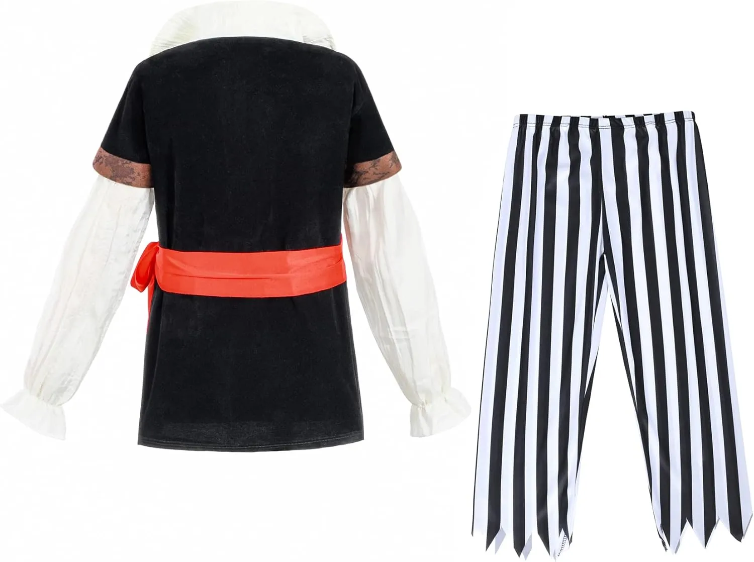 9 PCS Pirate Costume Kids Coat Pants Hat with Accessories Deluxe Set for Party Cosplay 3-12 Years