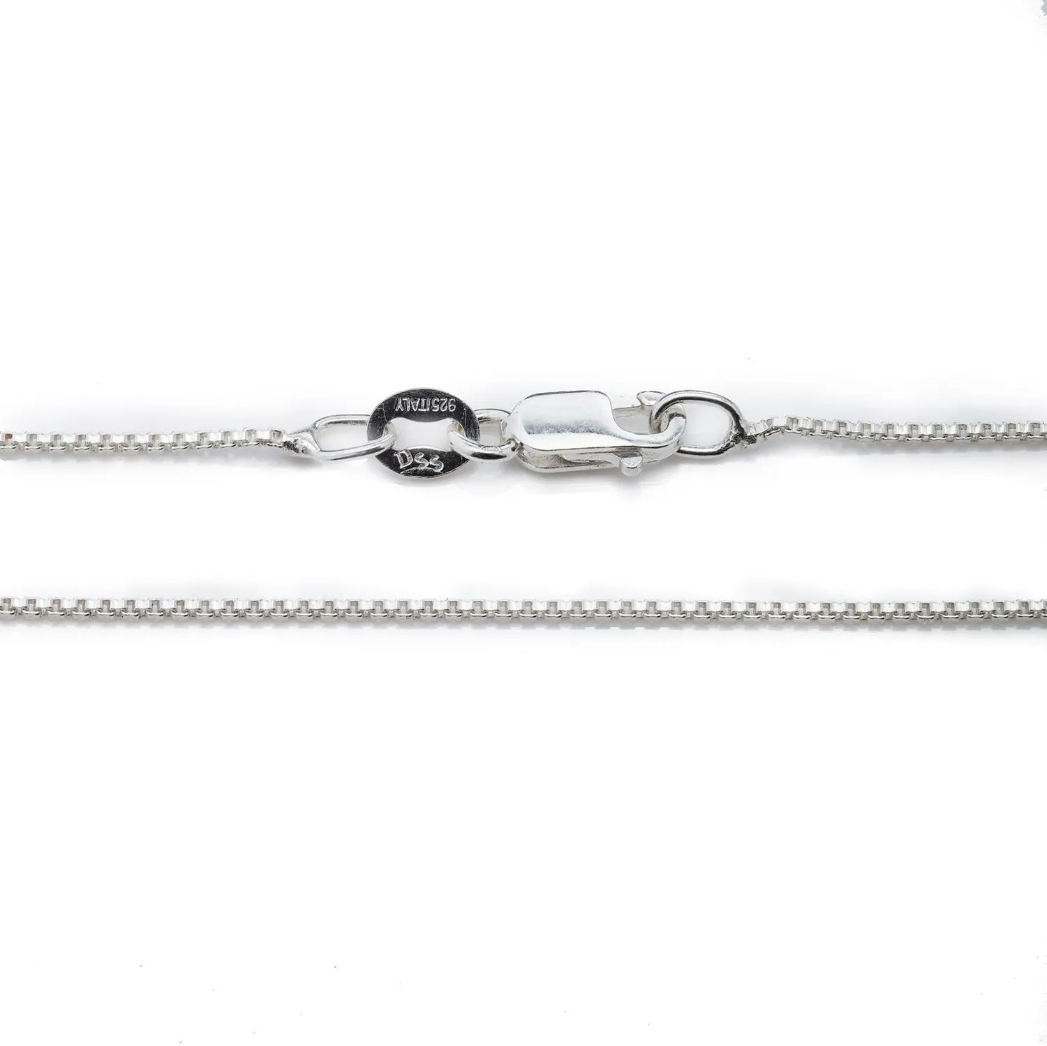925 Sterling Silver .8MM Box Chain - Italian Necklace - Super Thin & Strong - 16" - 30"
