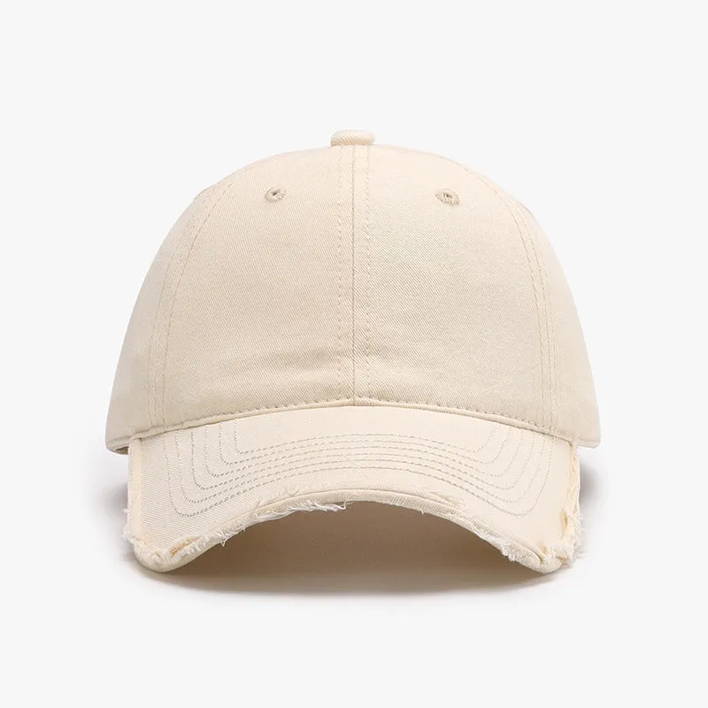 Ashley Distressed Baseball Cap in Pink,Green,Ivory,Black and Grey
