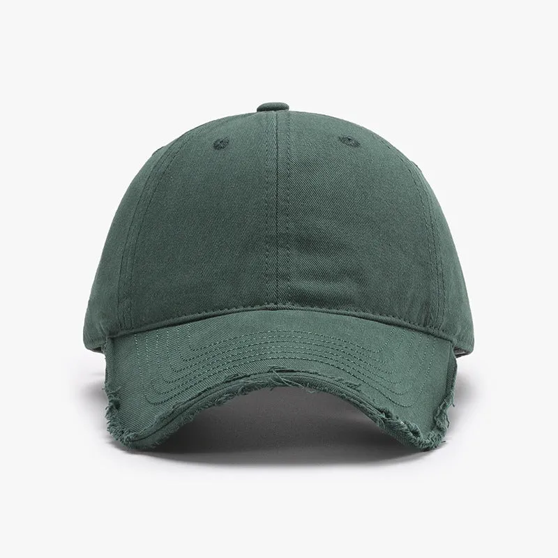 Ashley Distressed Baseball Cap in Pink,Green,Ivory,Black and Grey