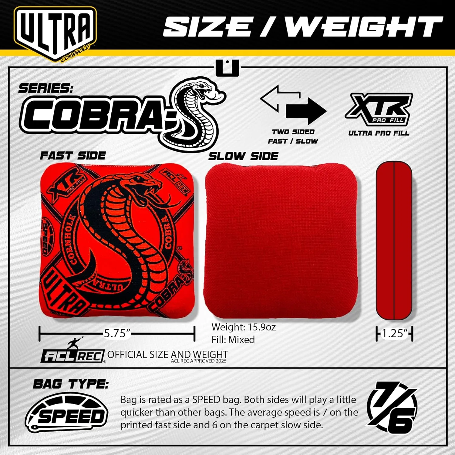 Bags Cobra-S Cornhole Bag Set - ACL Approved