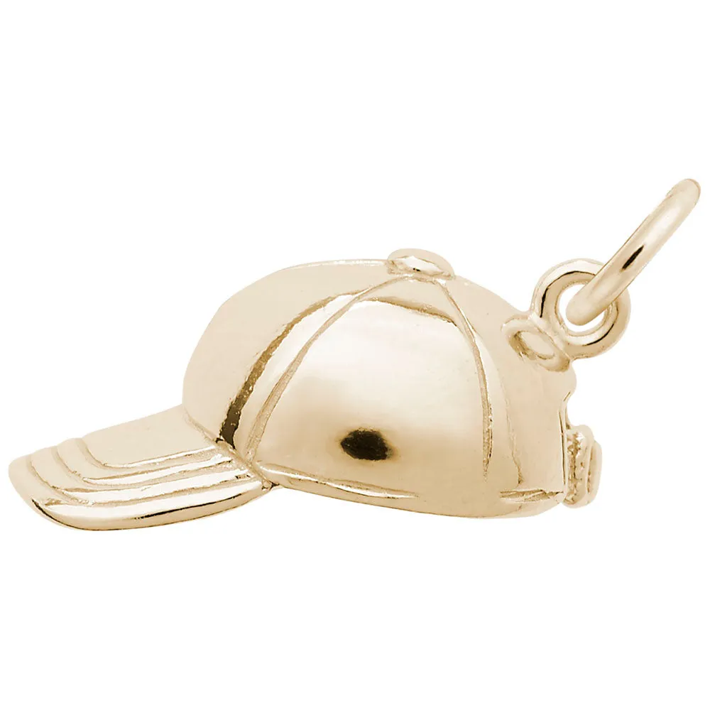 Baseball Cap Charm In Yellow Gold