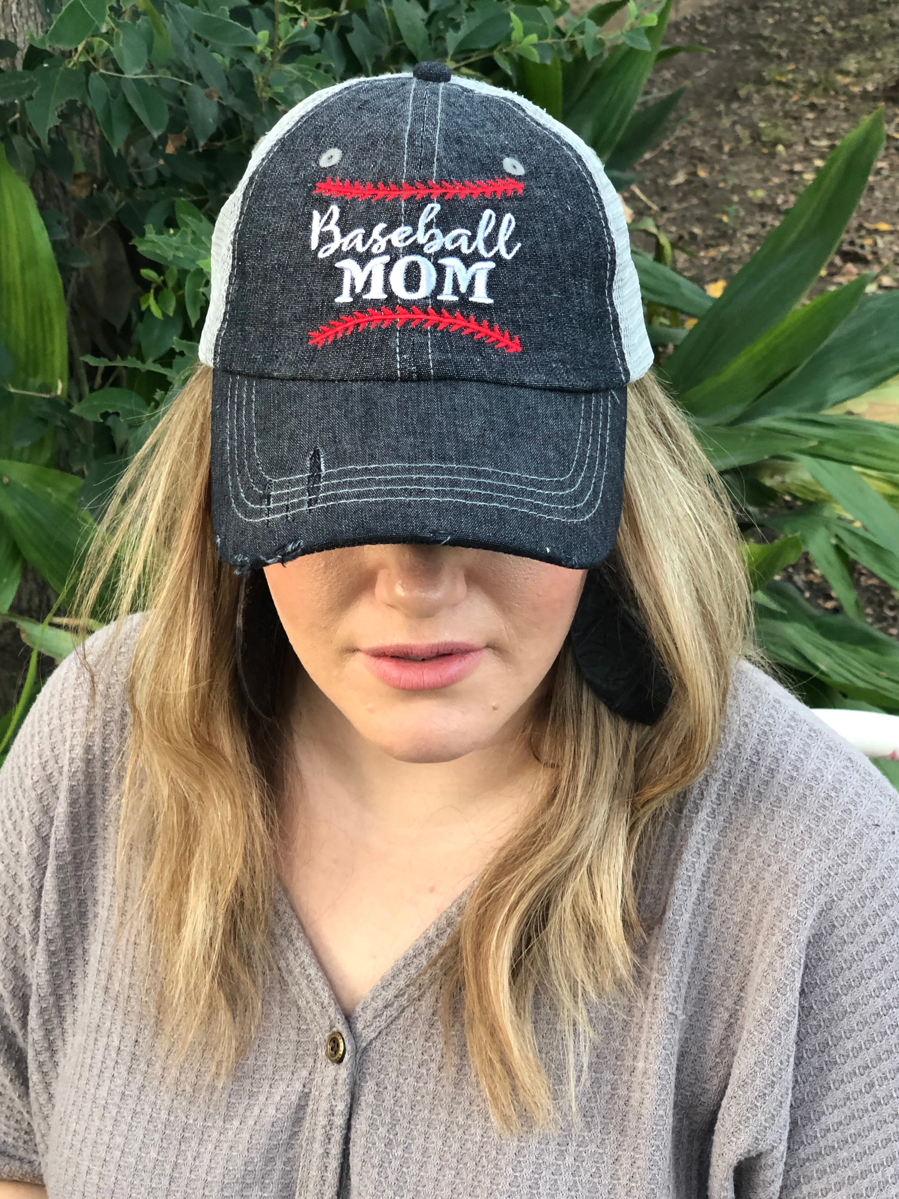 Baseball MOM Mesh Embroidered MESH Hat Baseball Mom Trucker Cap Trucker Hat -206