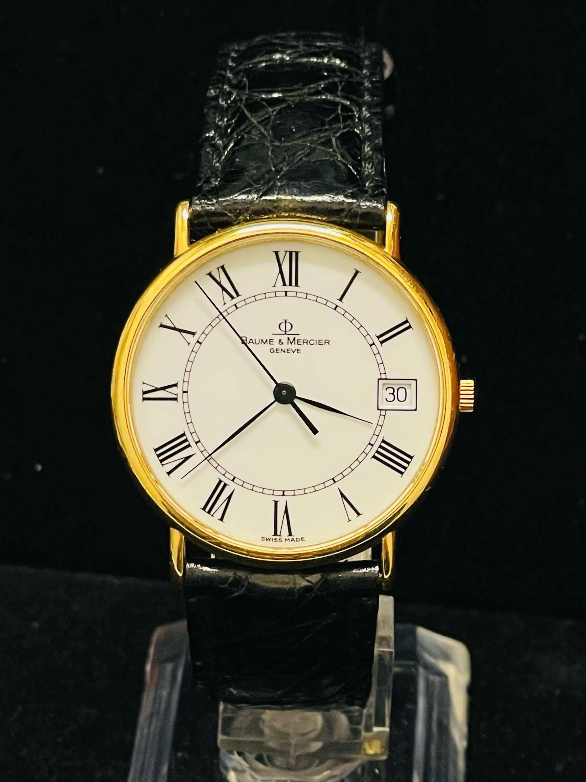 BAUME & MERCIER JUMBO CHRONOGRAPH MEN'S 18K YELLOW GOLD WATCH - $7K APR w/ COA!