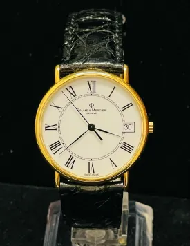 BAUME & MERCIER JUMBO CHRONOGRAPH MEN'S 18K YELLOW GOLD WATCH - $7K APR w/ COA!