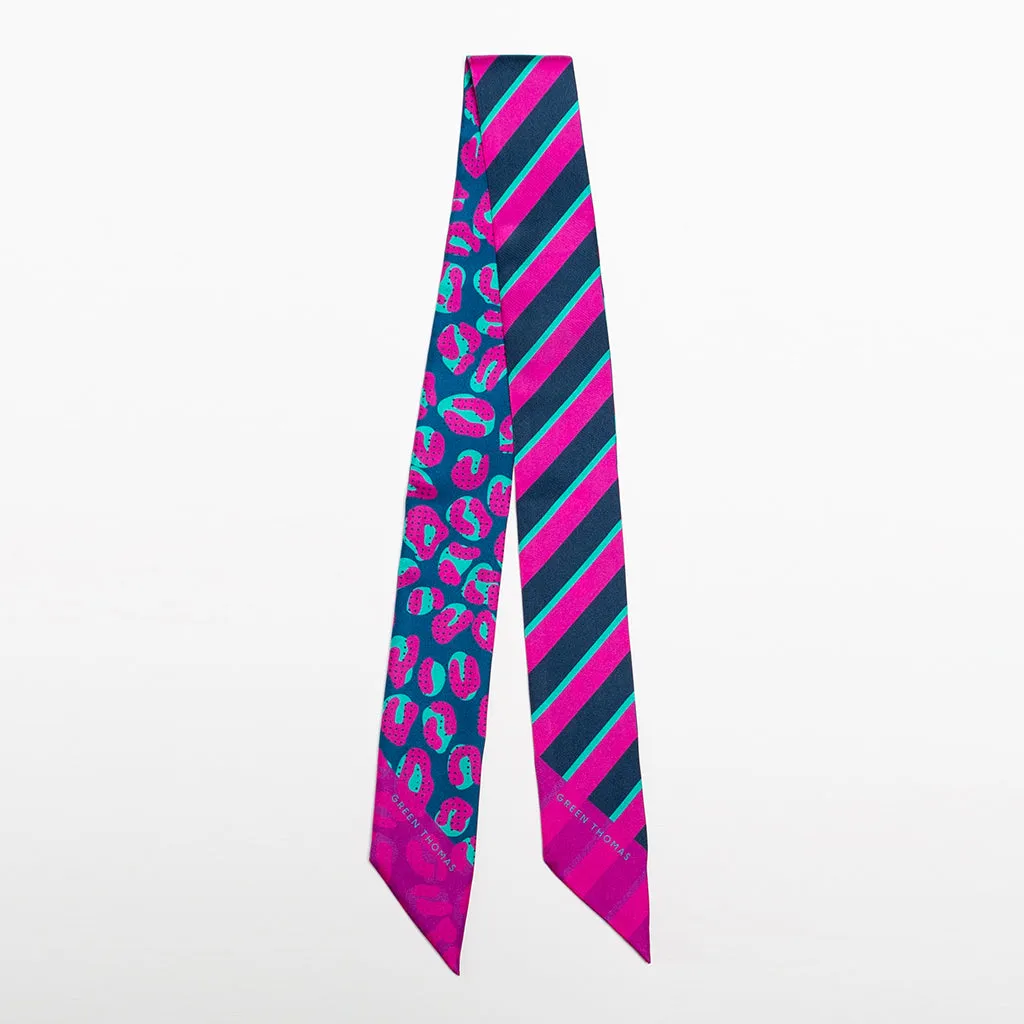 BIG CAT SILK RIBBON SCARF JEWEL