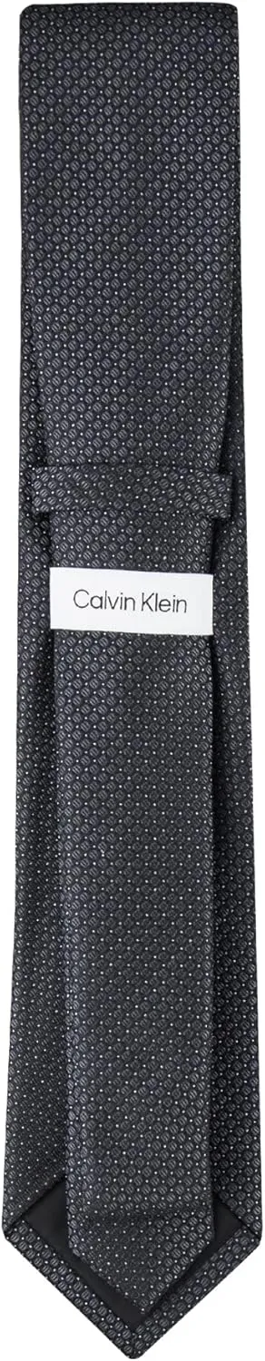 Calvin Klein Mens Black Solid and Pattern Neckties ??Standard and Extra Long Sizes