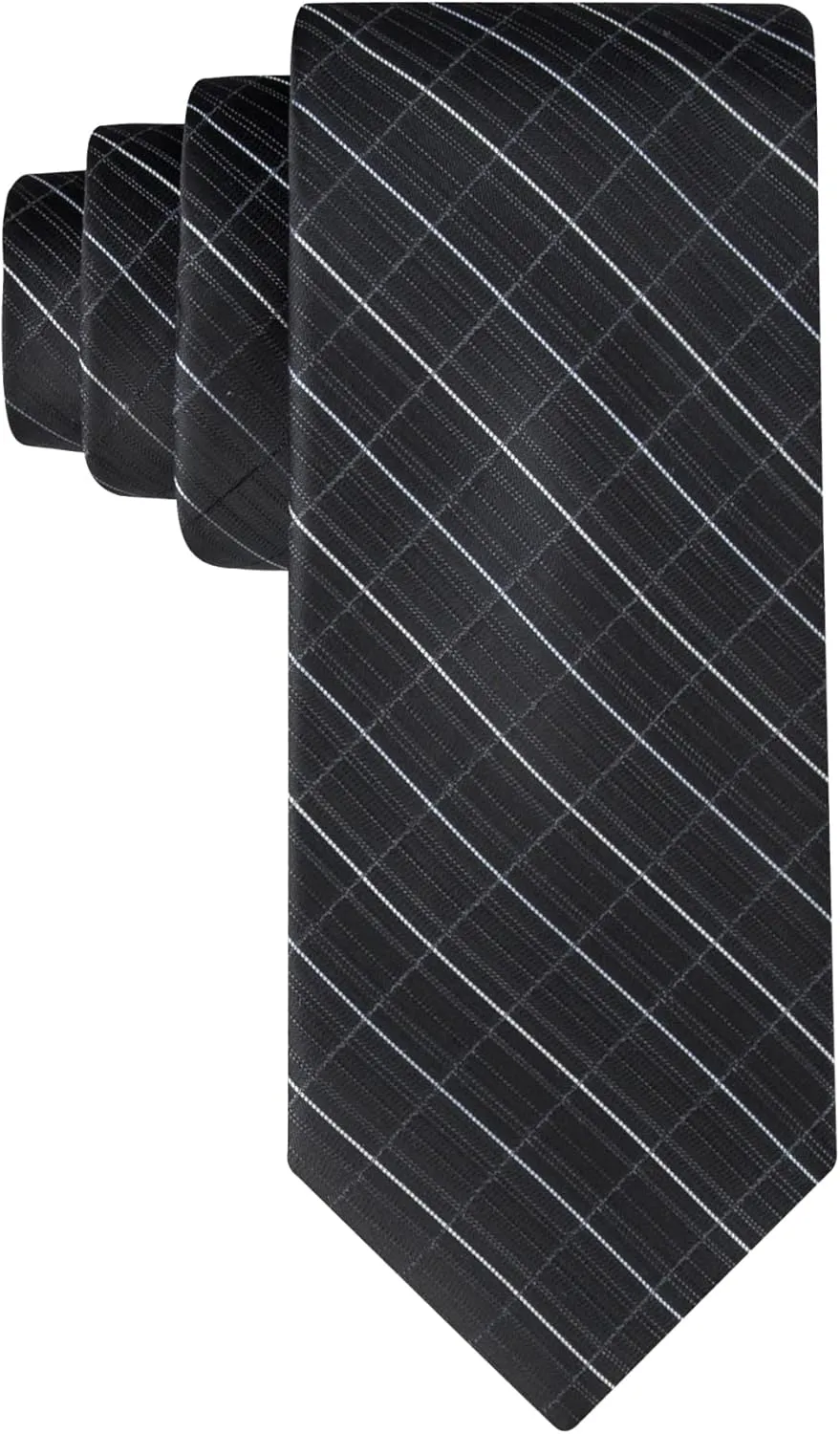 Calvin Klein Mens Black Solid and Pattern Neckties ??Standard and Extra Long Sizes