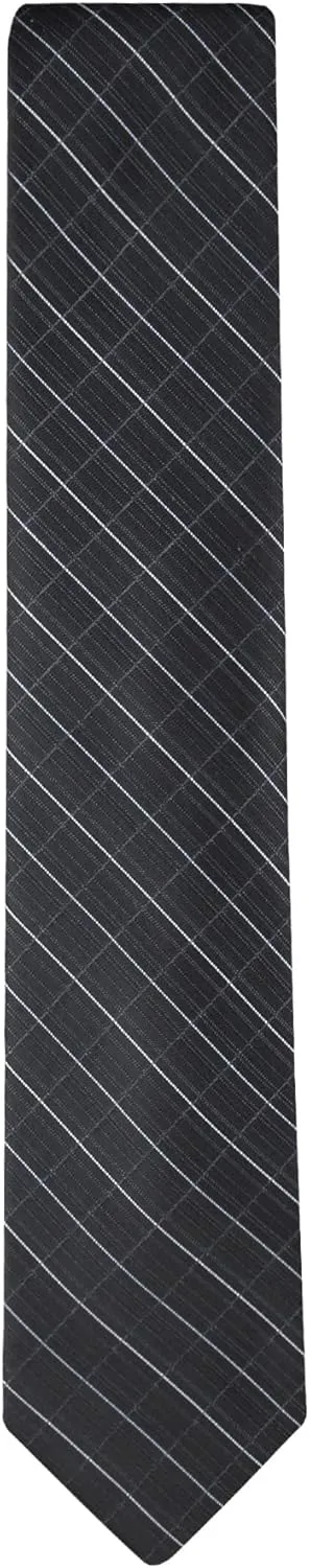 Calvin Klein Mens Black Solid and Pattern Neckties ??Standard and Extra Long Sizes