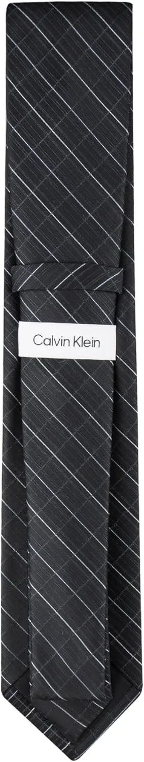 Calvin Klein Mens Black Solid and Pattern Neckties ??Standard and Extra Long Sizes