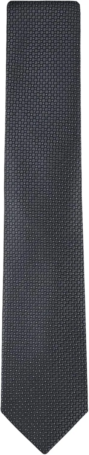 Calvin Klein Mens Black Solid and Pattern Neckties ??Standard and Extra Long Sizes