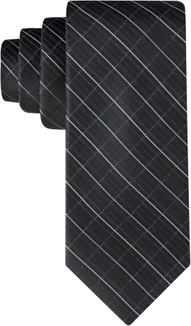 Calvin Klein Mens Black Solid and Pattern Neckties ??Standard and Extra Long Sizes
