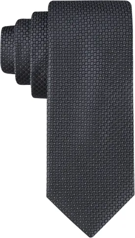 Calvin Klein Mens Black Solid and Pattern Neckties ??Standard and Extra Long Sizes