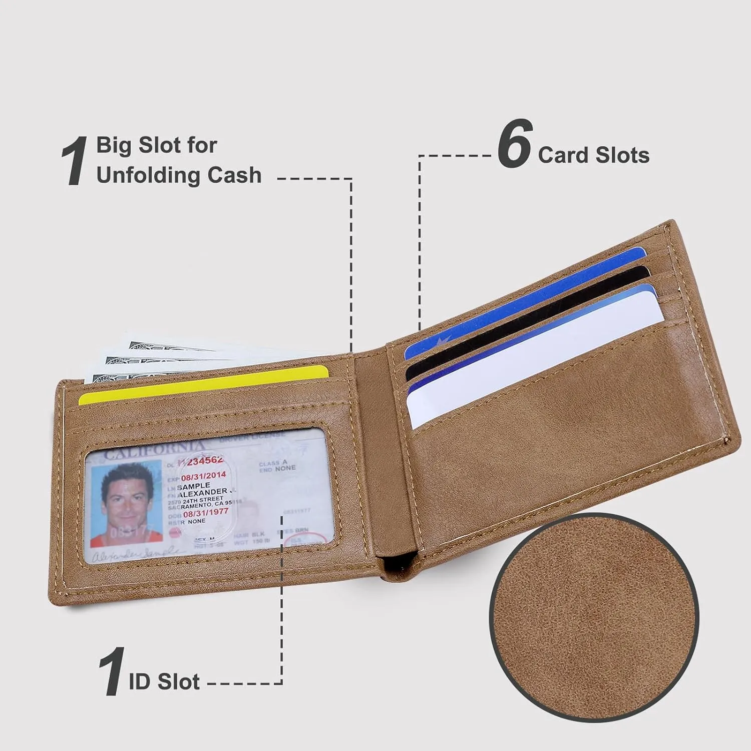 Chelmon Slim Wallet for Men ID Window with RFID Blocking Front Pocket Minimalist Bifold Bussiness Card Holder Gift for Men
