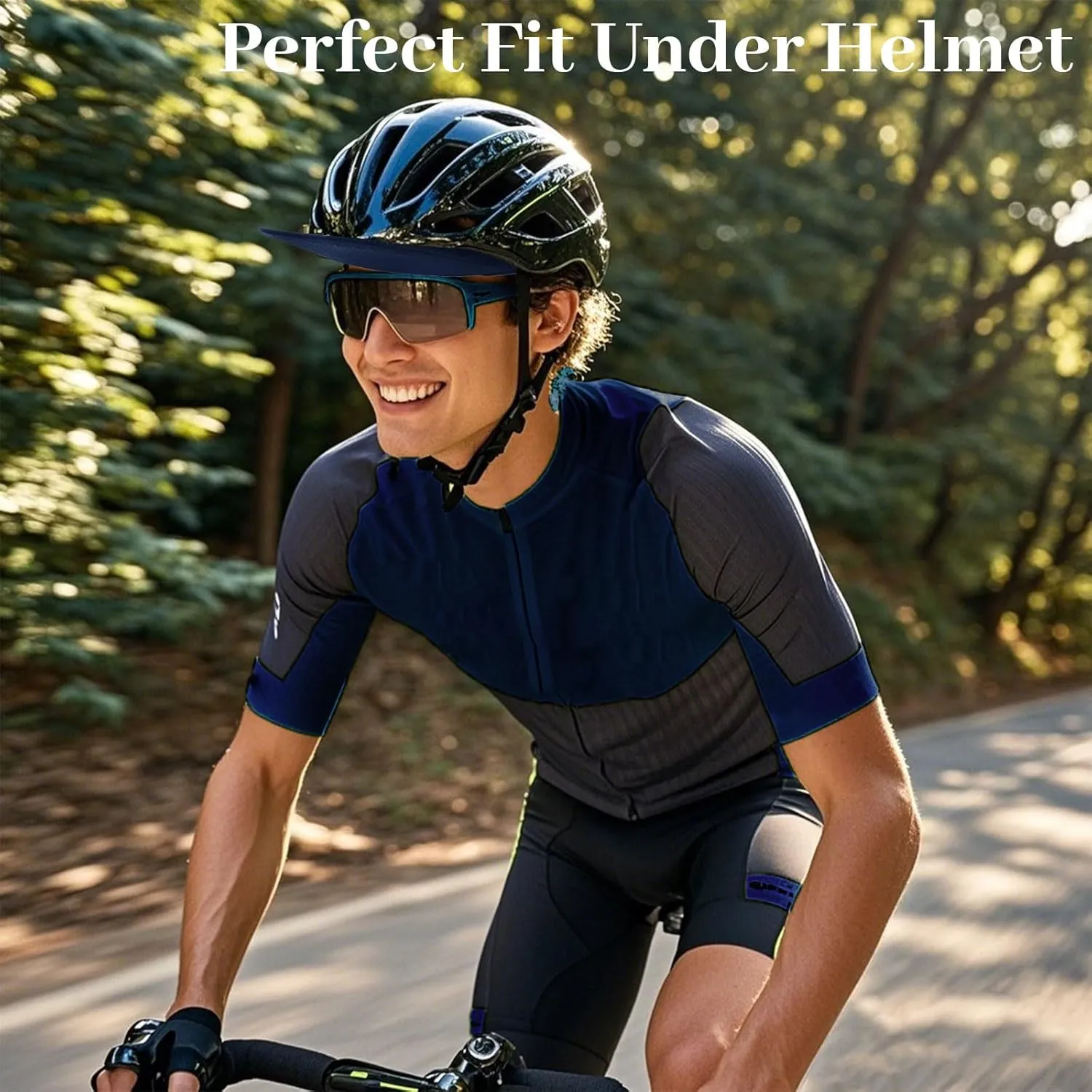 Cycling Cap for Men Women Bike Hat Under Helmet Liner Skull Cap for Summer Outdoor Sports Running Sun Protection Black