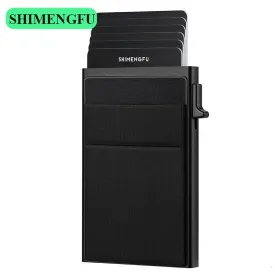 Double RFID Blocking Leather Cardholder - Antitheft Security Wallet