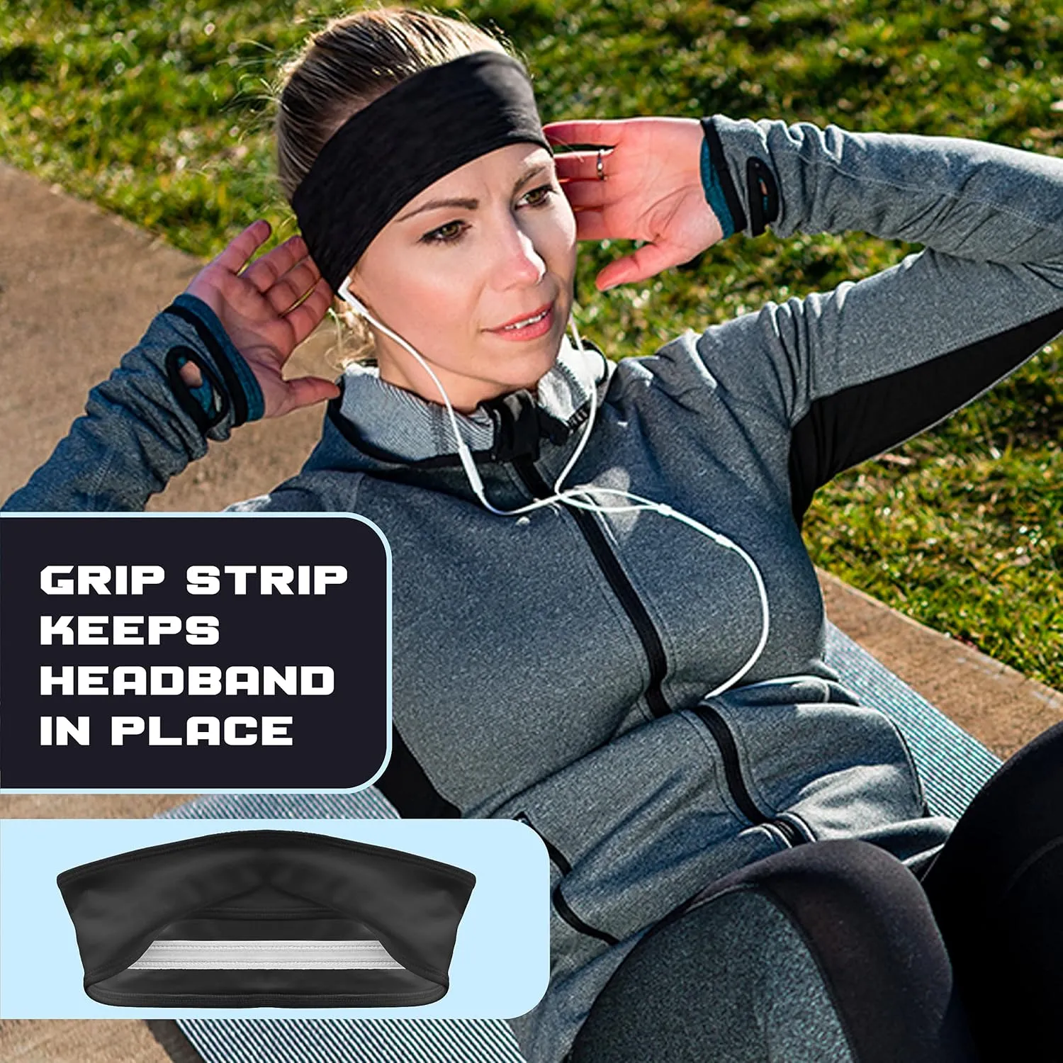 E Tronic Edge Running Headbands for Men, Women, Boys and Girls, Sports Sweatbands for Basketball, Yoga, Exercise, Workout, Quick Drying and Non-Slip Workout Stretchy Hairband