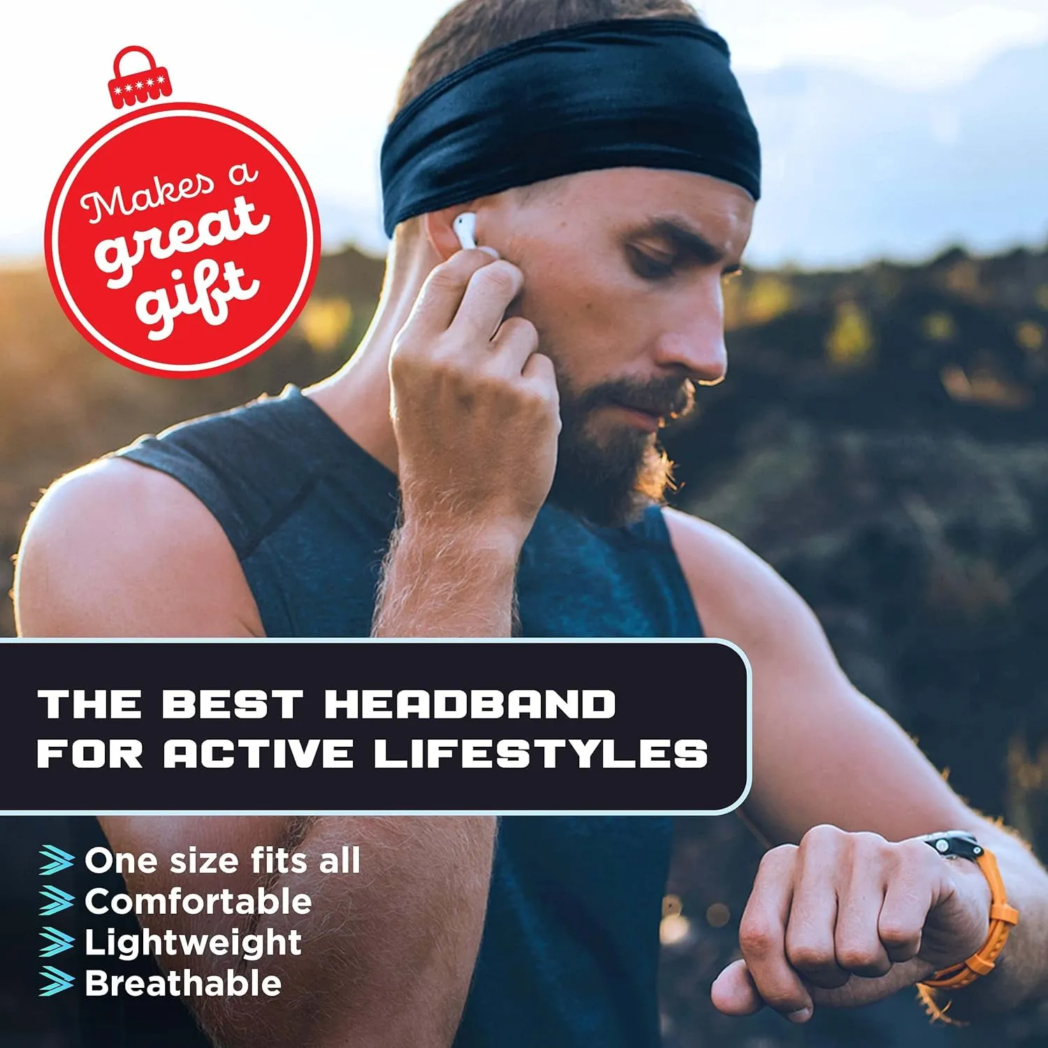 E Tronic Edge Running Headbands for Men, Women, Boys and Girls, Sports Sweatbands for Basketball, Yoga, Exercise, Workout, Quick Drying and Non-Slip Workout Stretchy Hairband