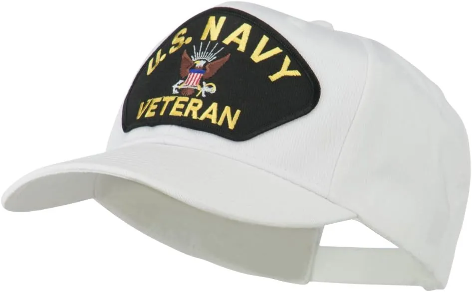 e4Hats.com US Navy Veteran Military Patched High Profile Cap