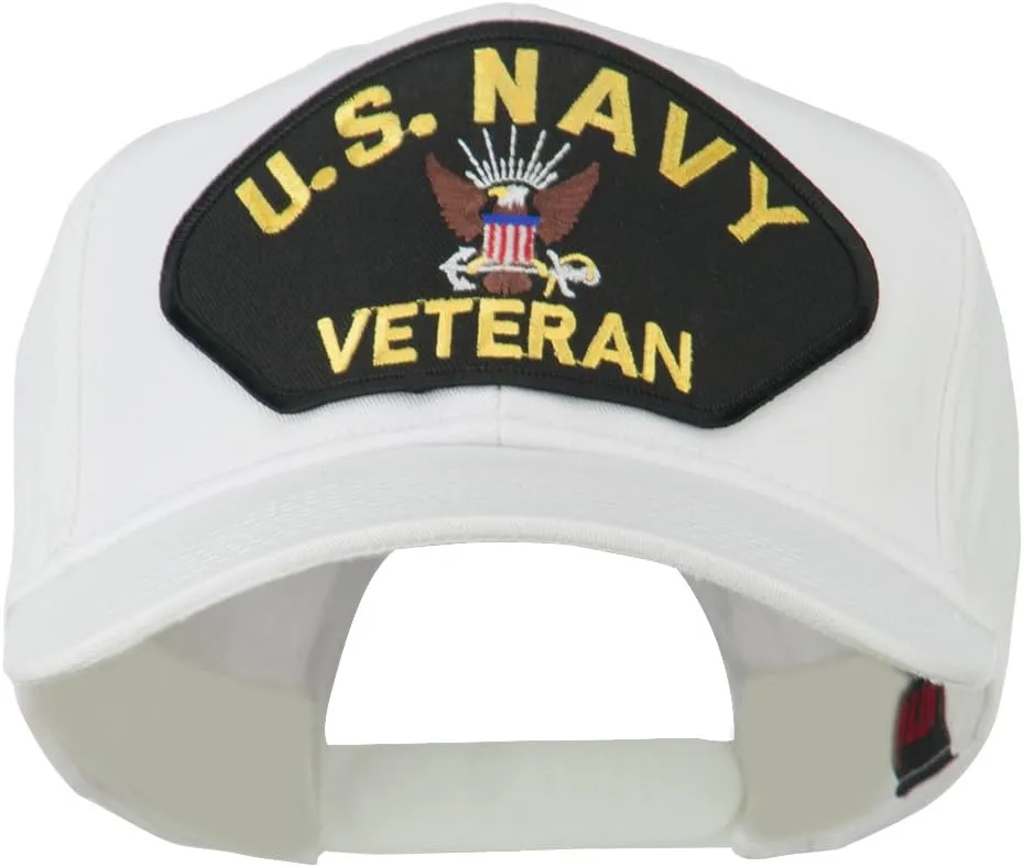 e4Hats.com US Navy Veteran Military Patched High Profile Cap