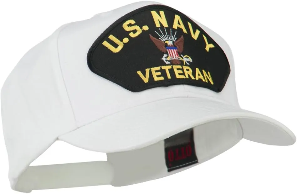 e4Hats.com US Navy Veteran Military Patched High Profile Cap