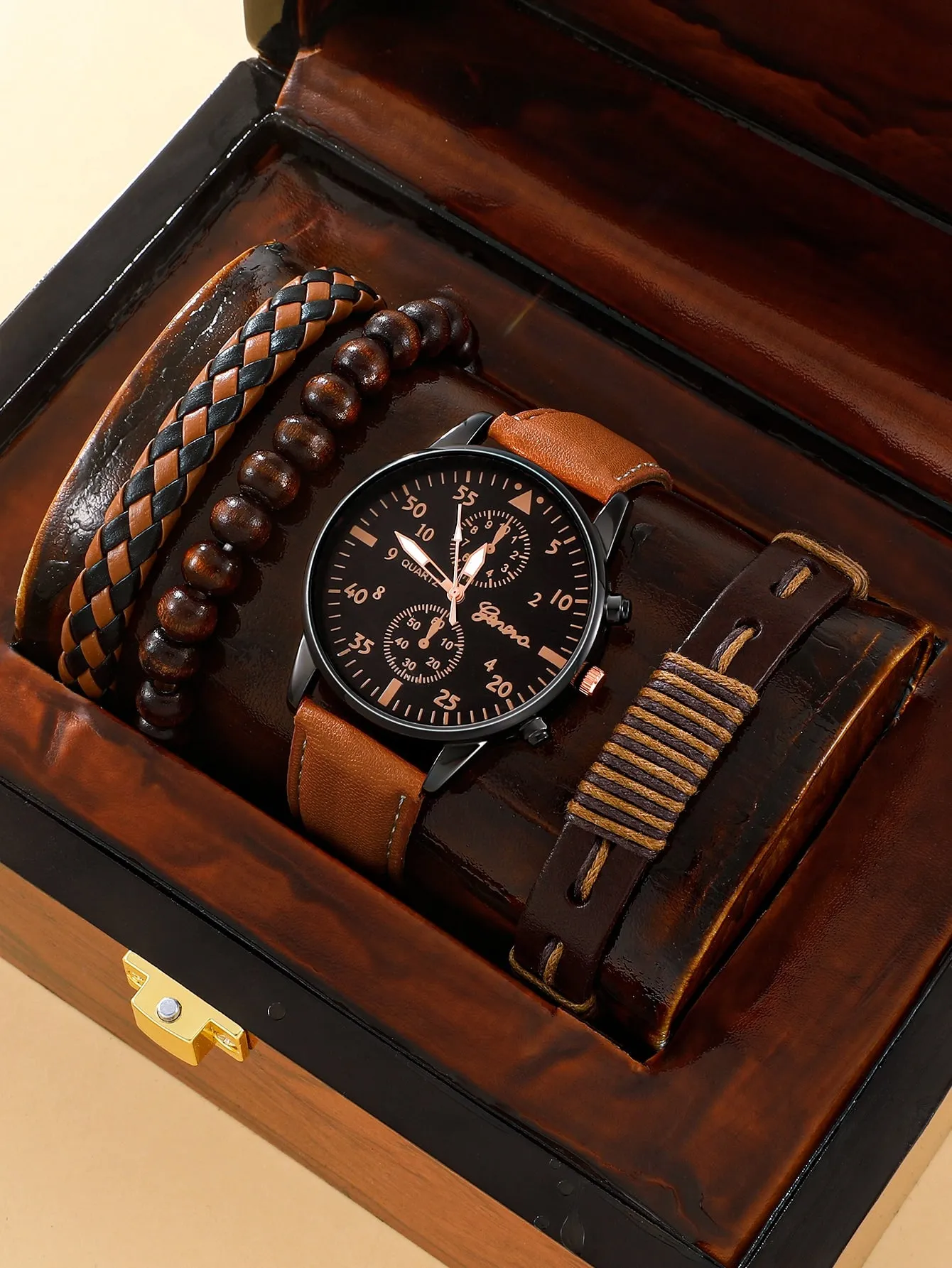 Fashion Men's Sports Watches Man Business Quartz Wristwatch 5pcs/Set