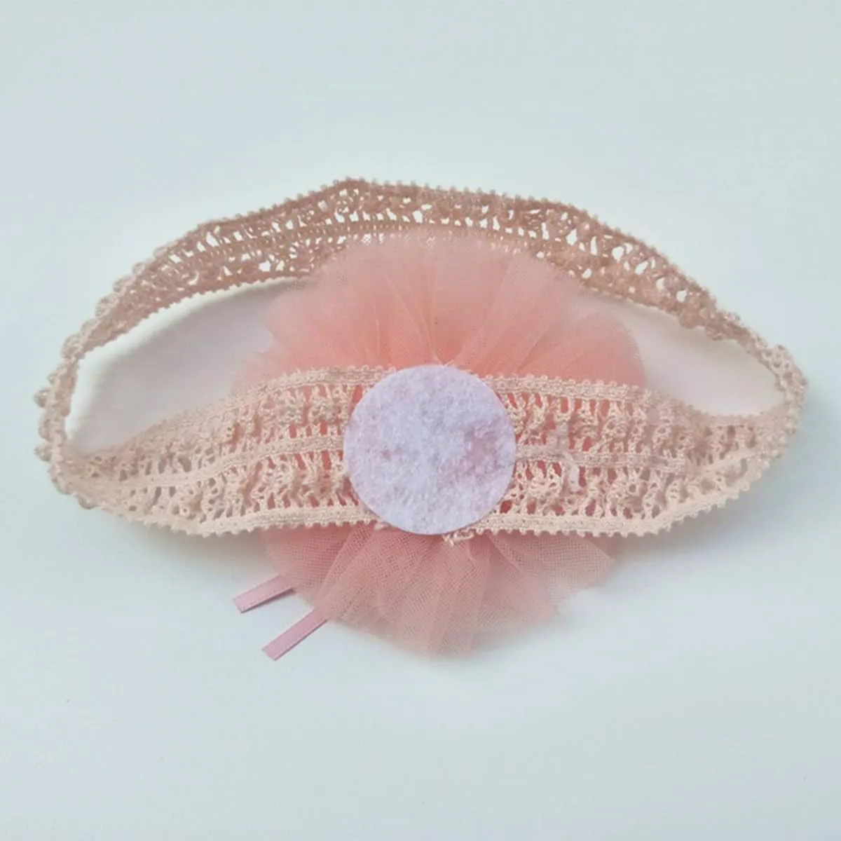 Floral Lace Hair Bow for Baby Girls Soft Stretch Headband for Newborns to Toddlers Baby Shower Birthday Hair Band 0-36 Months (Pink crown, Free)