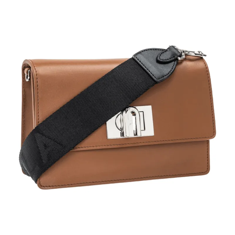 Furla 1927 Mini Crossbody Bag - Cognac - Nero