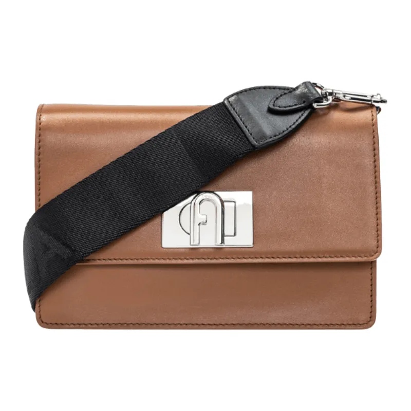 Furla 1927 Mini Crossbody Bag - Cognac - Nero