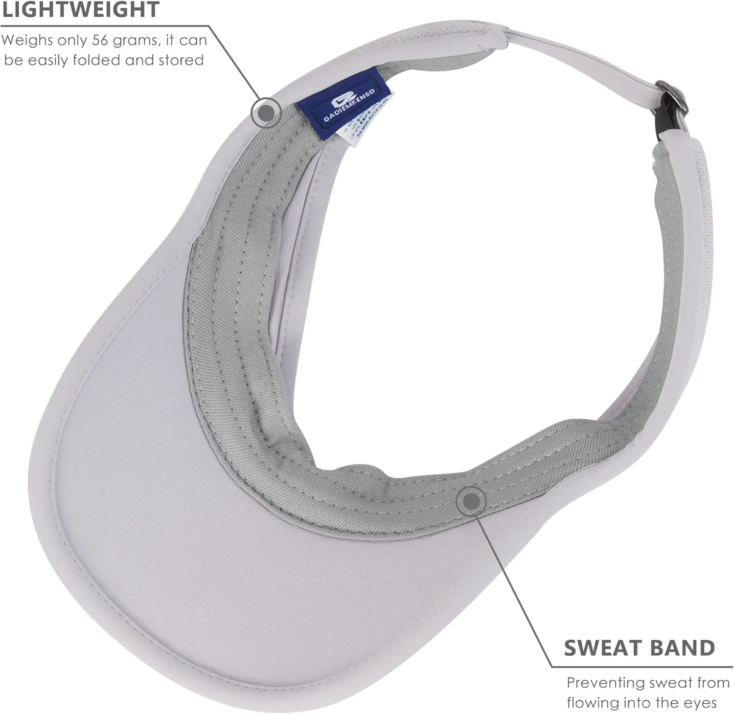 GADIEMKENSD Performance Visor - Stretchy Fabric, Lightweight, Breathable, Suitable for Sun Protection and Outdoor Exercise