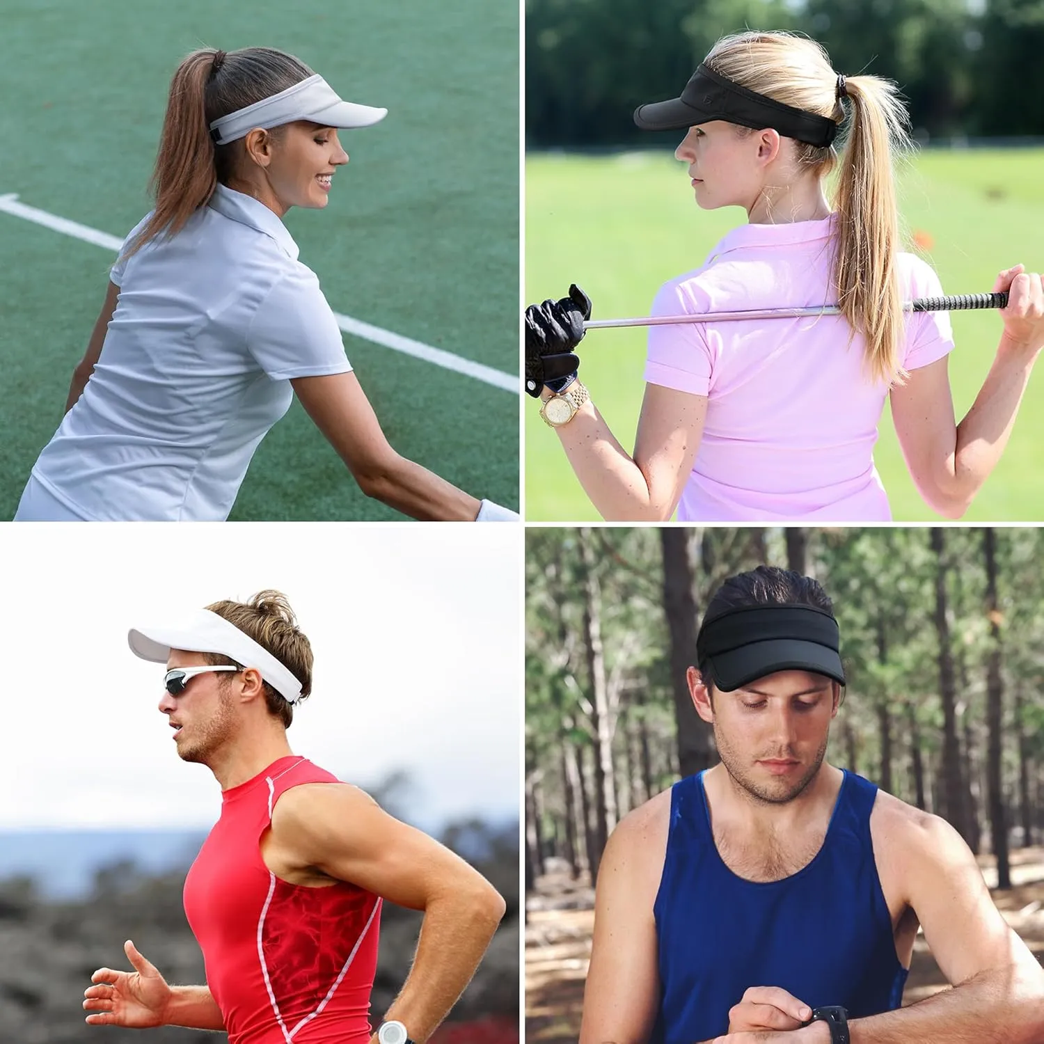GADIEMKENSD Performance Visor - Stretchy Fabric, Lightweight, Breathable, Suitable for Sun Protection and Outdoor Exercise