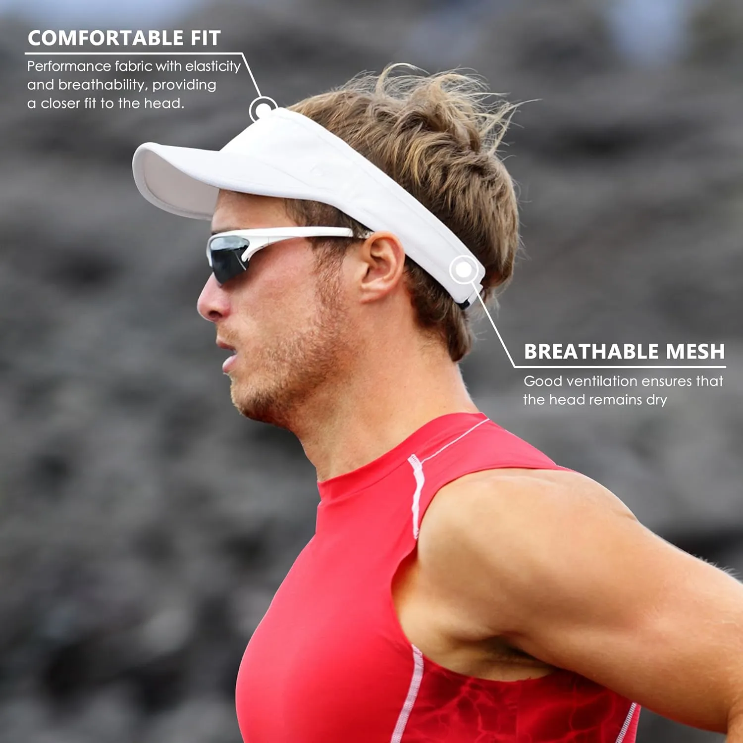 GADIEMKENSD Performance Visor - Stretchy Fabric, Lightweight, Breathable, Suitable for Sun Protection and Outdoor Exercise