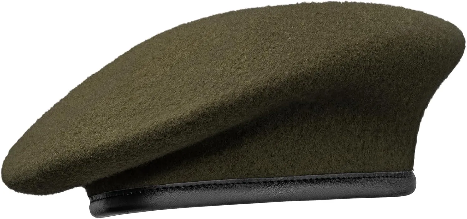 Gajaous British Military Berets with Leather Sweatband, Adjustbale Army Wool Beret for Men & Women