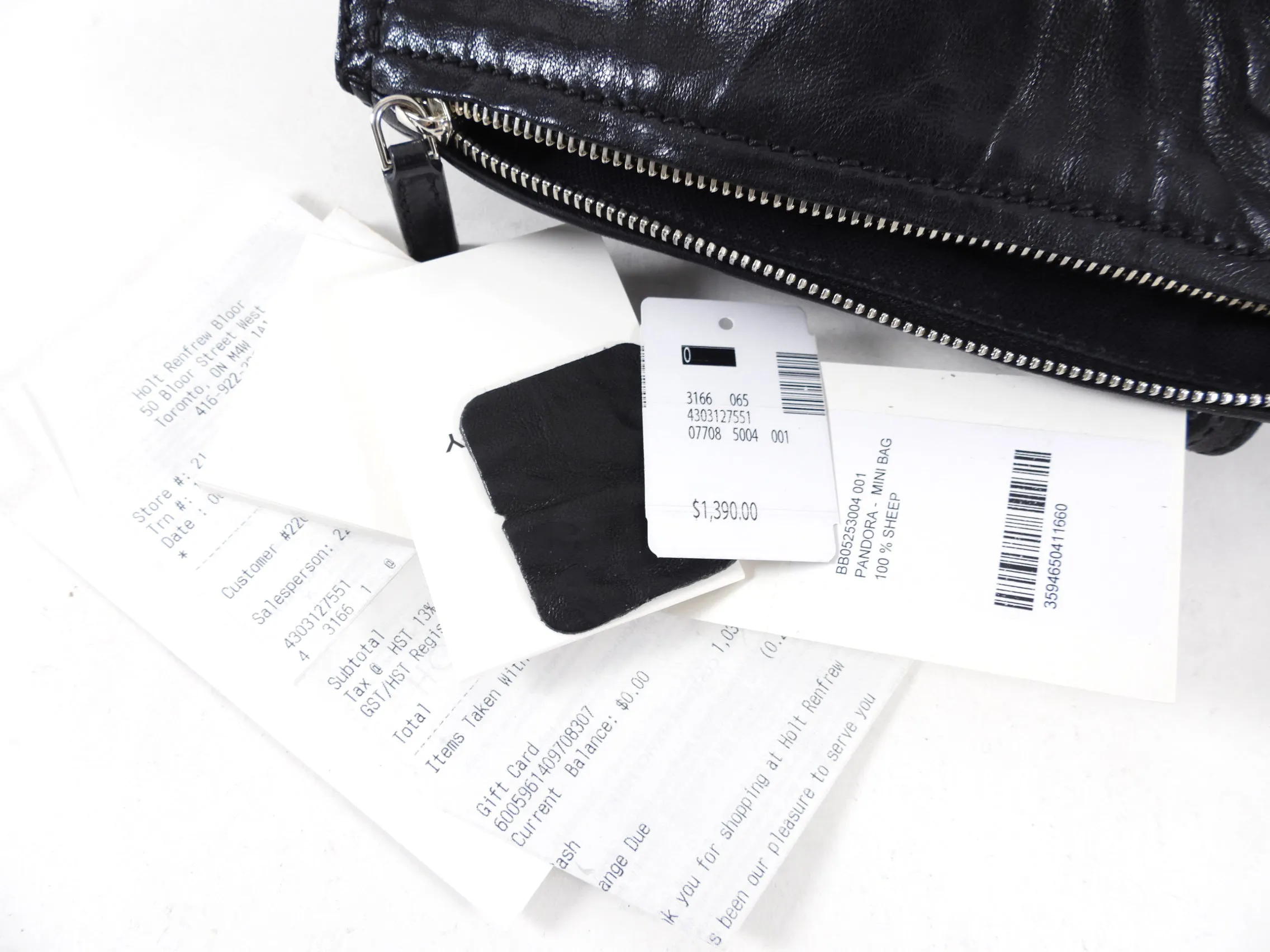 Givenchy Black Aged Pepe Leather Mini Pandora Crossbody Bag