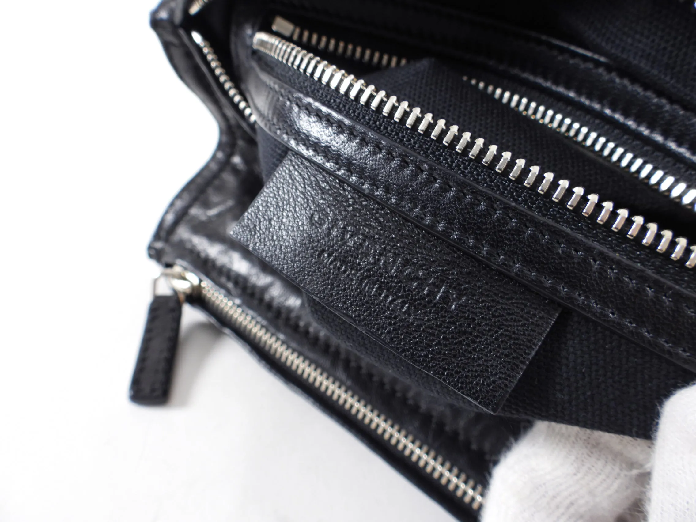 Givenchy Black Aged Pepe Leather Mini Pandora Crossbody Bag