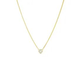 gold plated crystal heart necklace