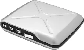 ?GON -DESIGNS- Aluminum code wallet, lockable with a 3 digit code, RFID protection against fraud and demagnetization, secured card holder