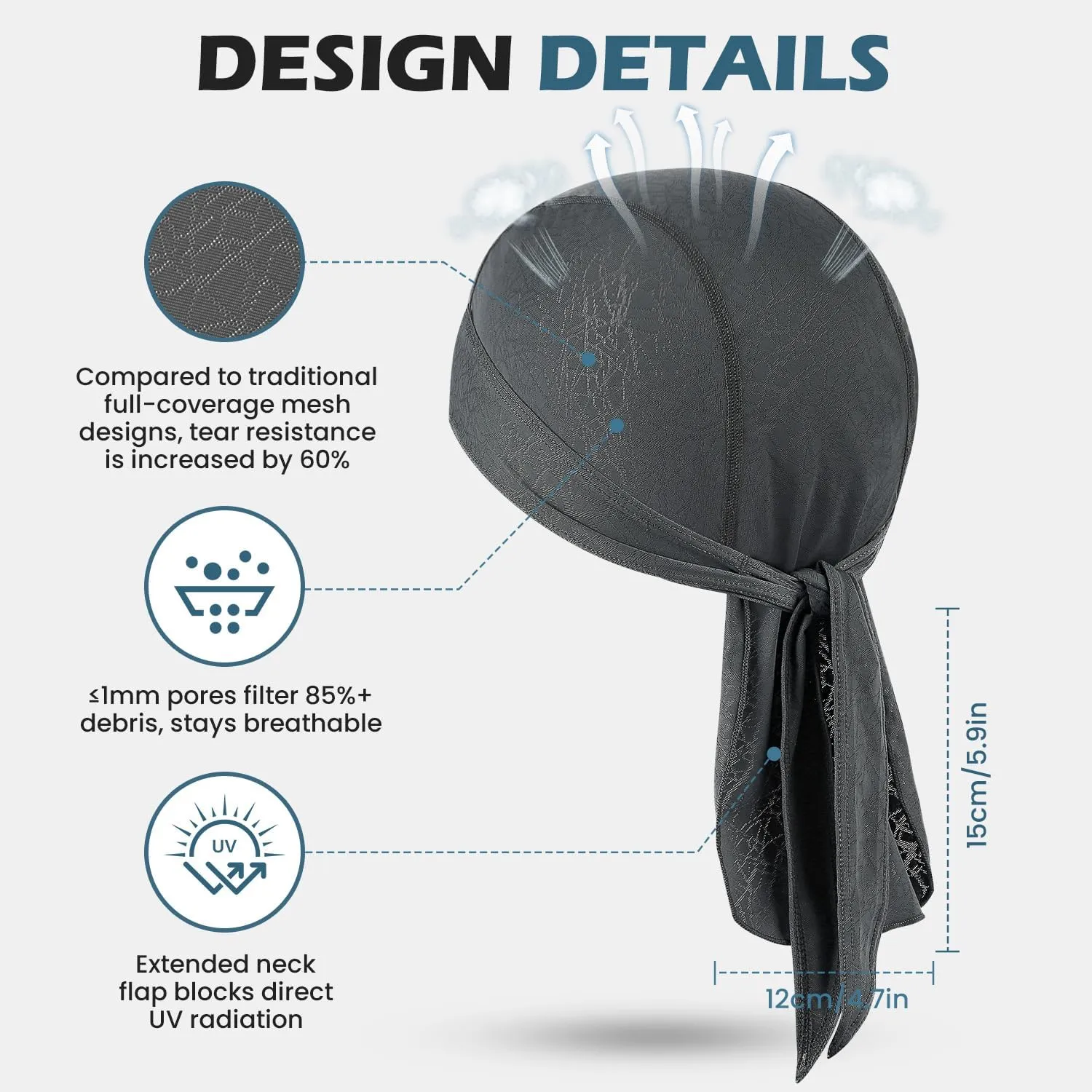 GXCROR Cooling Bandana Cap, Sweat Wicking Helmet Liners, Skull Caps, Doo Rag for Motorcycle, Bicycle, Running, Outdoor Work