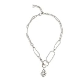 Handcrafted Pewter Necklace with Swarovski Crystal & Heart Shape Pendant